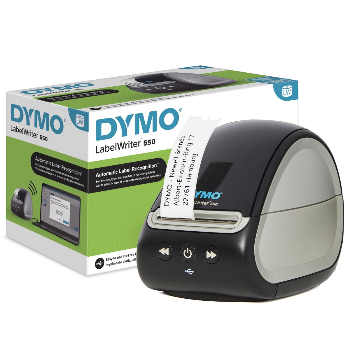 DYMO LabelWriter 550 Label Printer | Label Maker with Direct Thermal Printing | Automatic Label Recognition | Prints Address LabelsShipping LabelsBarcode Labels & More | UK 3 Pin Plug