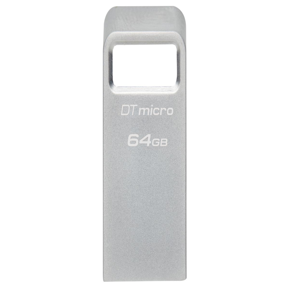 Kingston DTMC3G2/64GB 64GB DataTraveler Micro USB Flash Drive, USB 3.2, Metal Casing, Up to 200MB/s