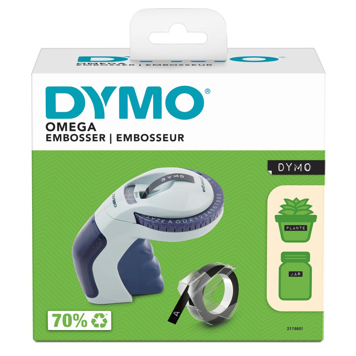 DYMO Omega Embossing Label Maker | Small Label Maker with Turn-Click Wheel and Ergonomic Design | For HomeDIY & Crafting (£/€ÄÖ & Ü)