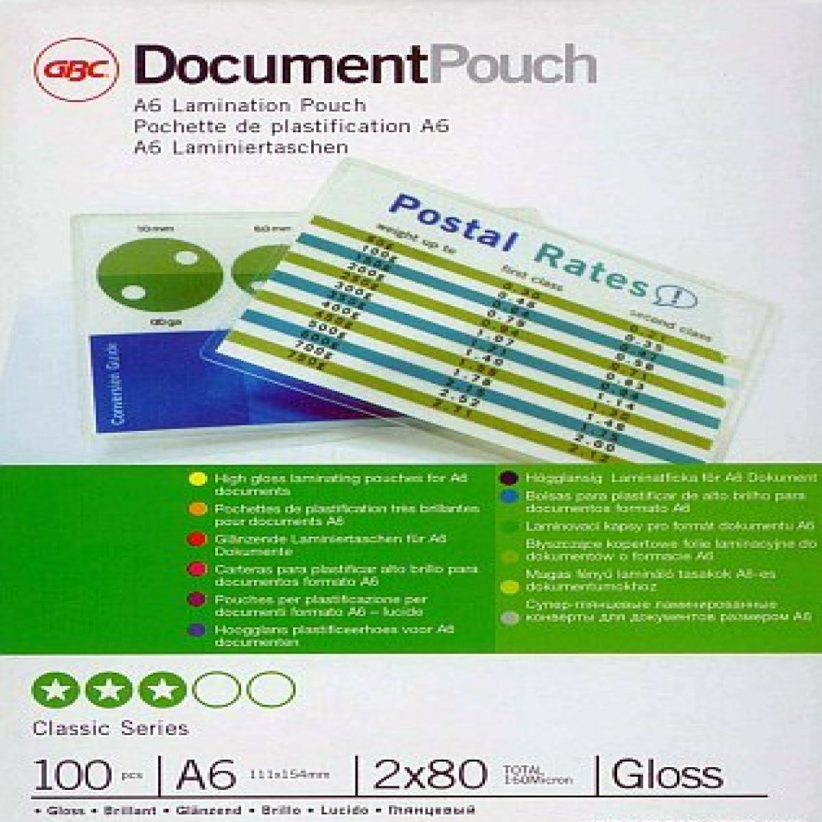 GBC Lamination Pouch A6 80 Micron