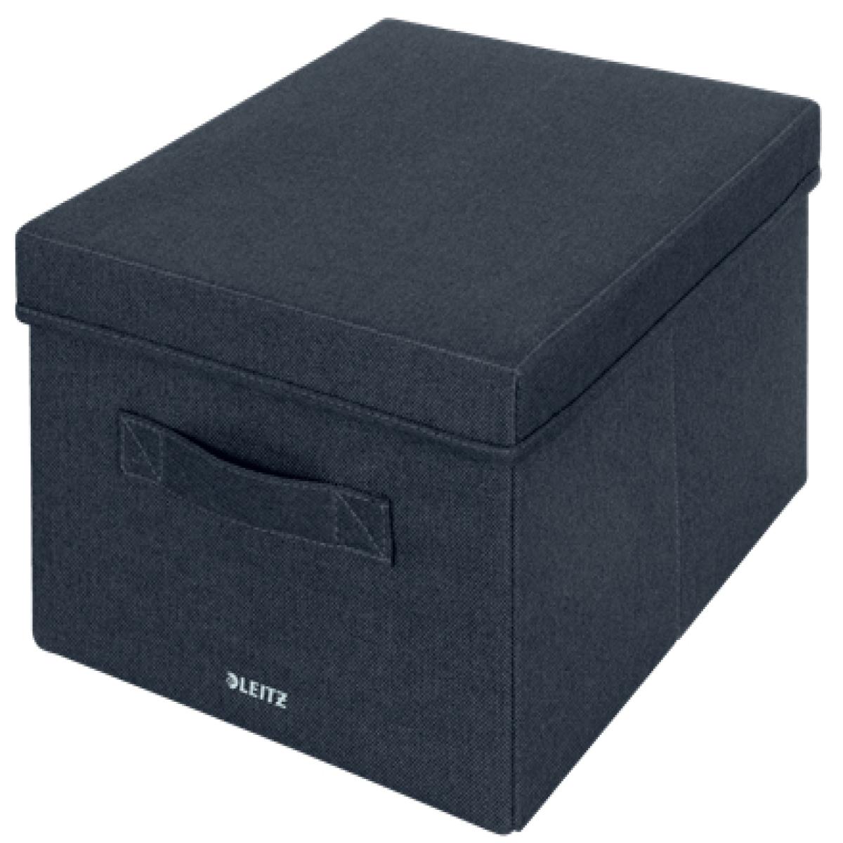 Leitz Fabric Storage Box with lid medium , pack of 2