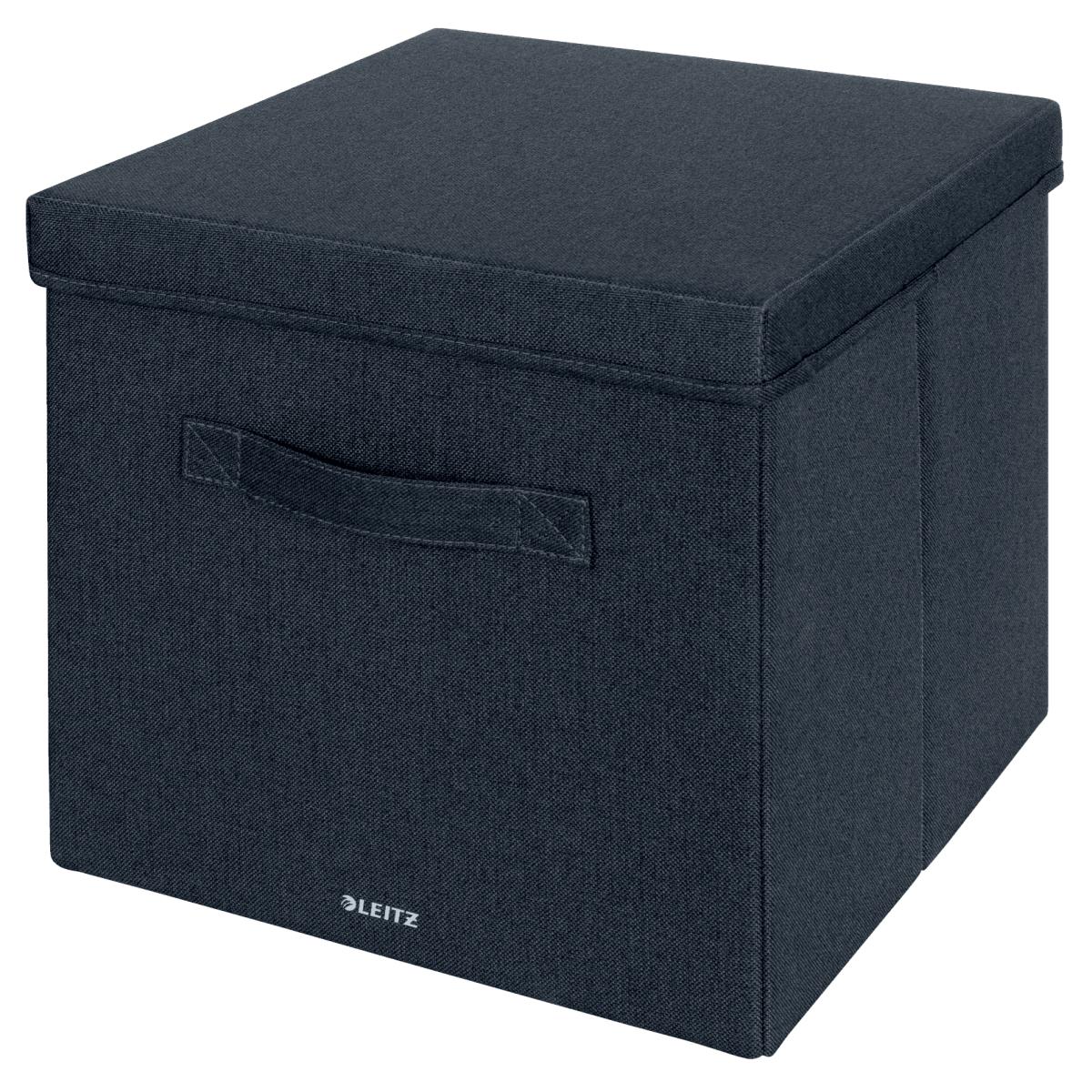Leitz Fabric Storage Box with lid large, pack of 2