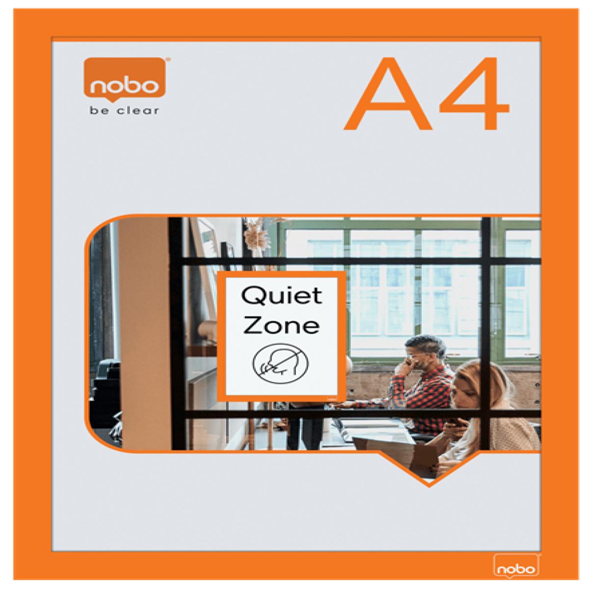 Nobo Self-adhesive Magnetic Poster Frame A4, Orange