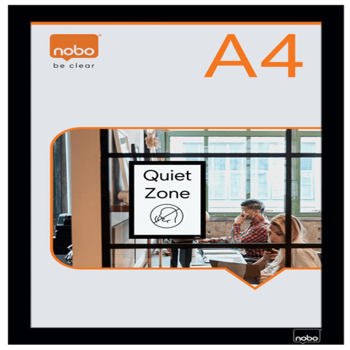 Nobo Self-adhesive Magnetic Poster Frame A4, Black