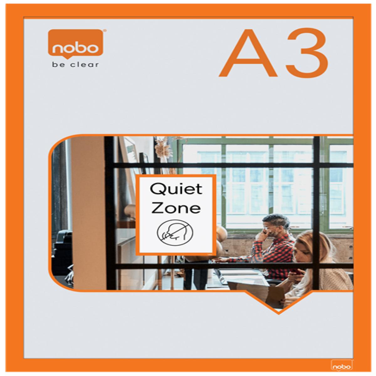 Nobo Self-adhesive Magnetic Poster Frame A3, Orange