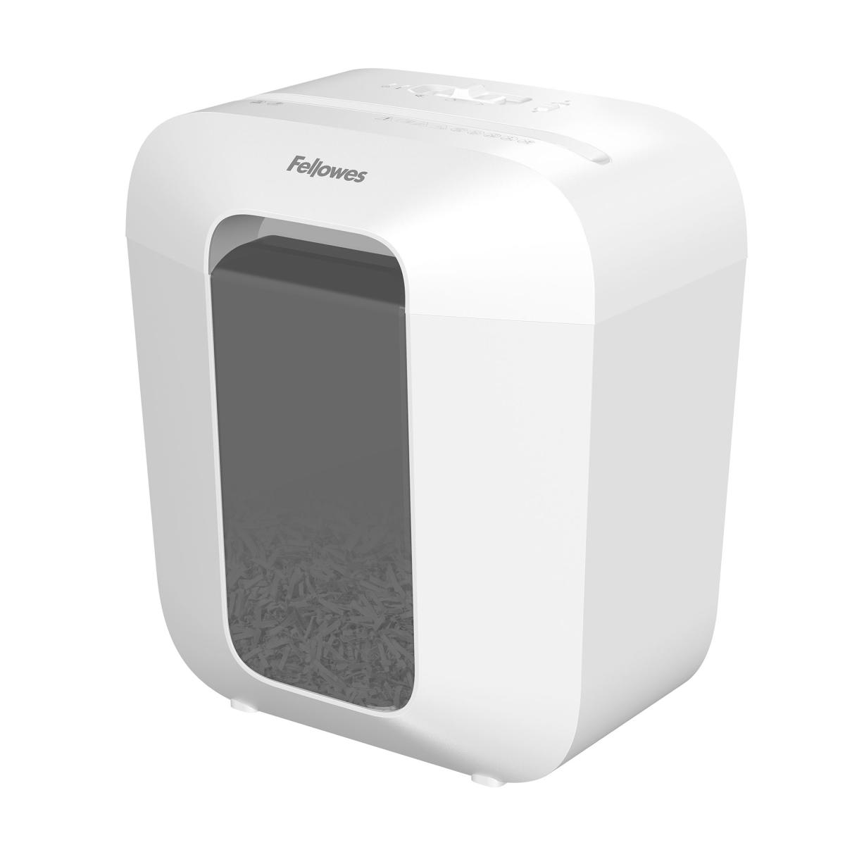 Fellowes LX Series Paper Shredder LX25 6 Sheet Cross Cut Shredder with 11.5 Litre Bin High Security P4 White