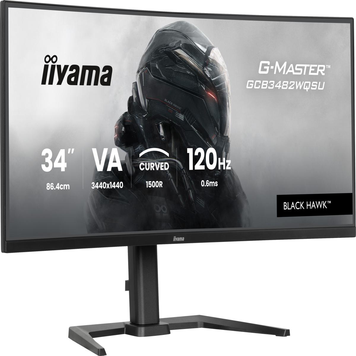 iiyama GCB3482WQSU-B1 computer monitor 86.4 cm (34") 3440 x 1440 pixels UltraWide Quad HD LED Black