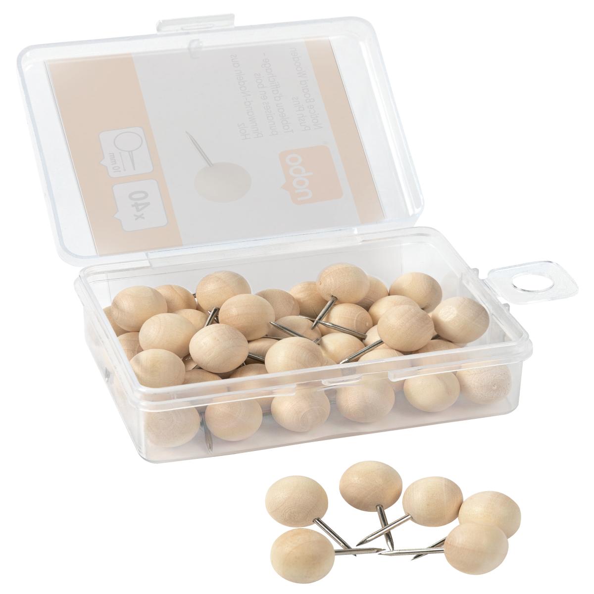 Nobo Notice Board Wooden Push Pins - 40pcs