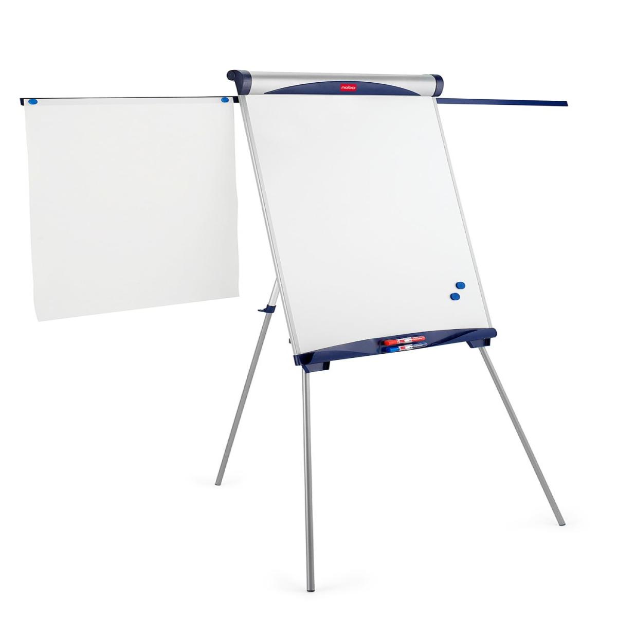 Nobo Essence Tripod Steel Magnetic Whiteboard Easel with Extended Display Arms (Retail Packed)