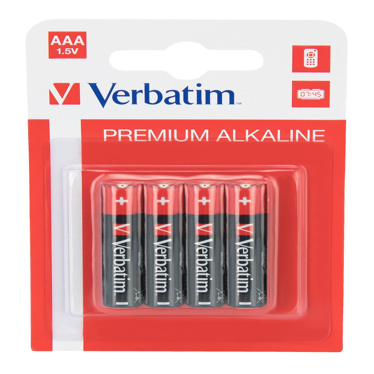 Verbatim AAA 4 Blister Pack Alkaline Batteries