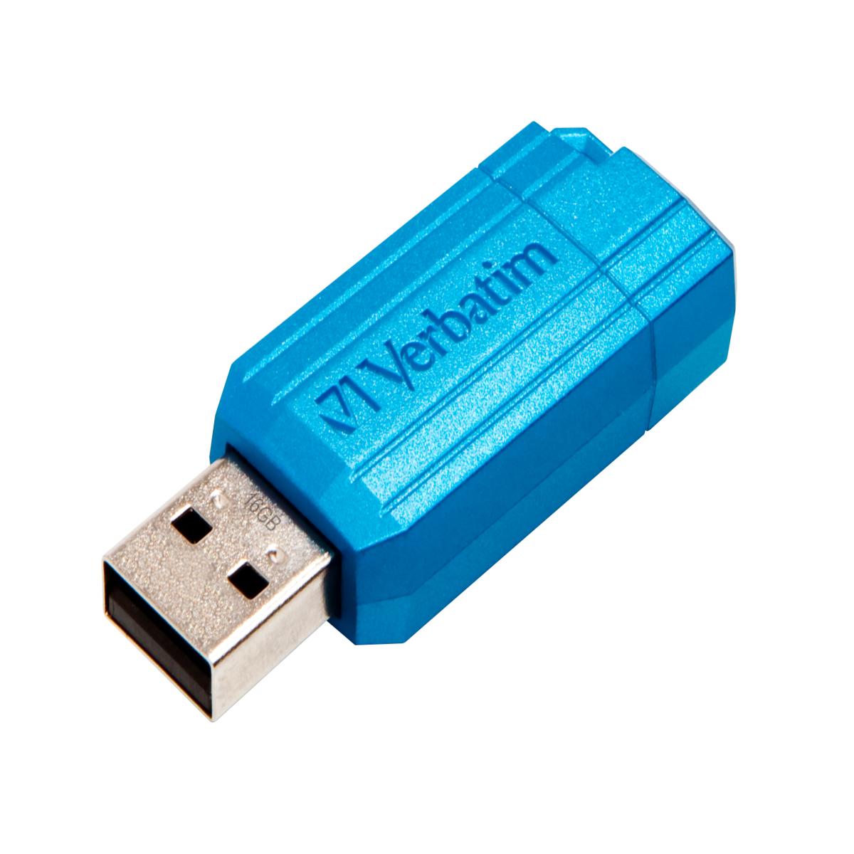 Verbatim PinStripe - USB Drive 16 GB - Caribbean Bluee