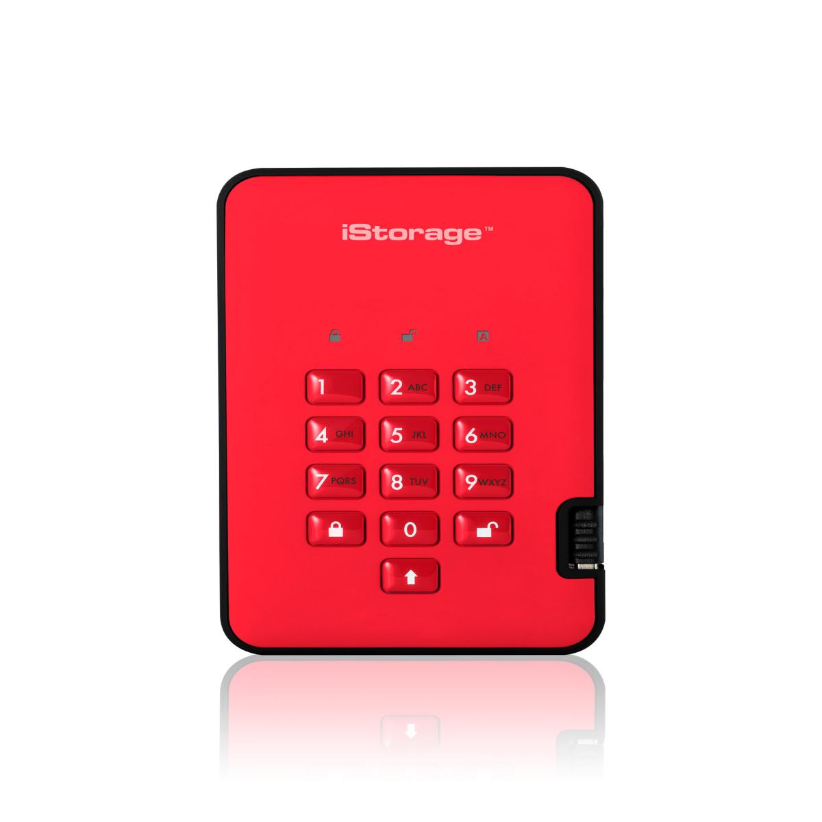 iStorage diskAshur² SSD 8TB Red | Secure Portable Solid State Drive |AES-XTS 256-bit Hardware Encryption | PIN protected | OS & Platform Independent | TAA Compliant |Brute force hack defence | Dust/Water Resistant