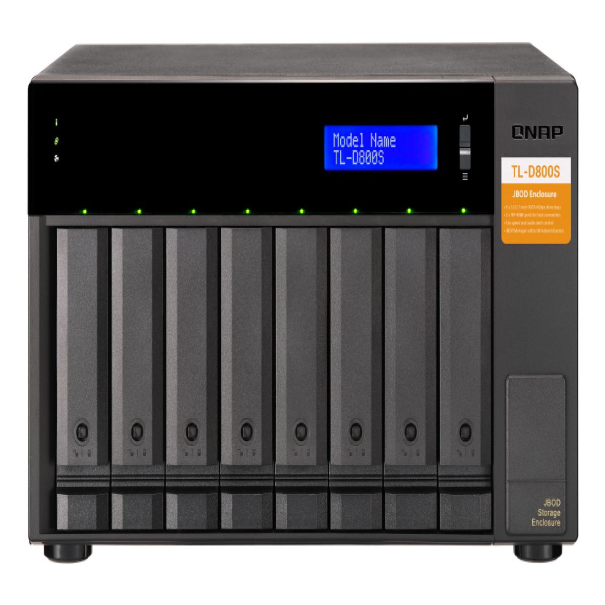 QNAP TL-D800S storage drive enclosure HDD/SSD enclosure Black, Grey 2.5/3.5"