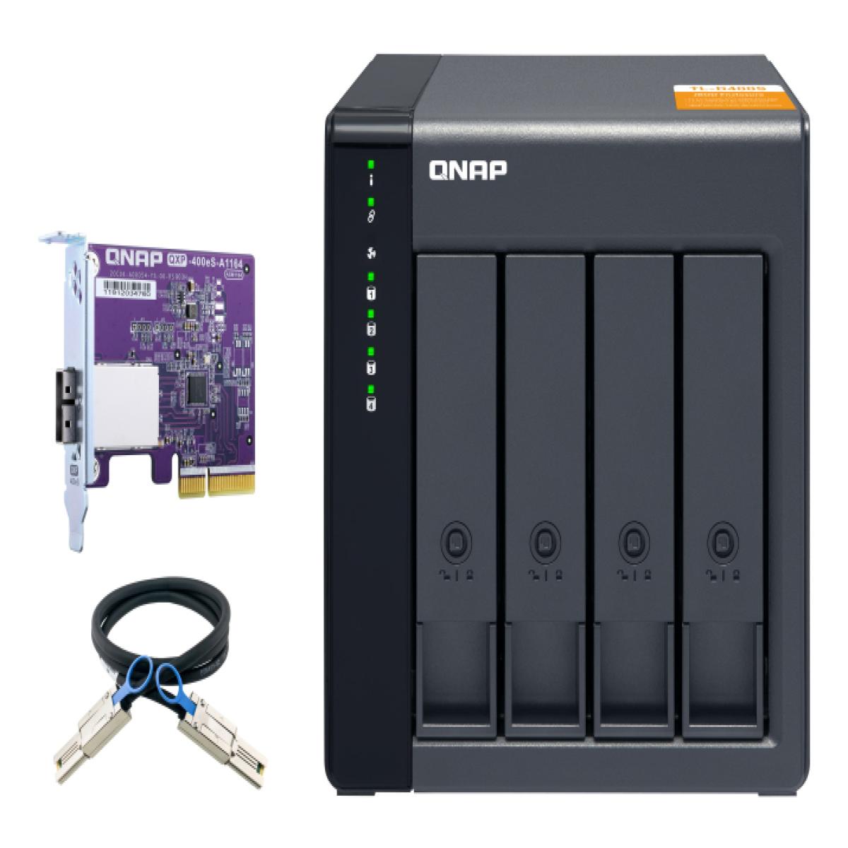 QNAP TL-D400S HDD/SSD enclosure Black 2.5/3.5"