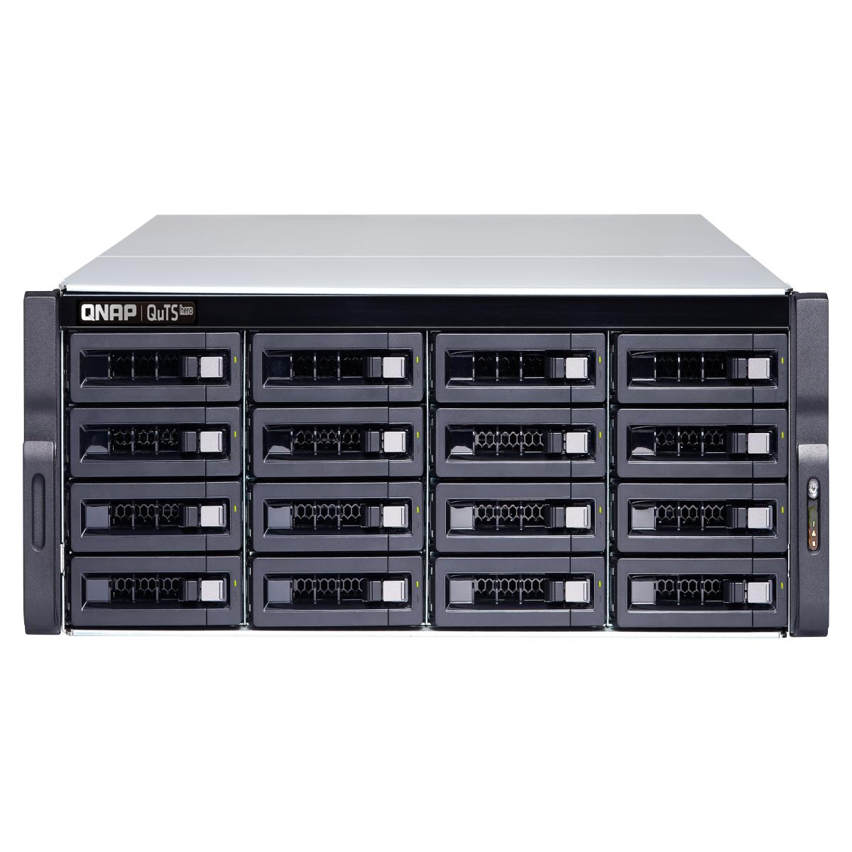 QNAP TS-h1683XU-RP NAS Rack (3U) Intel Xeon E E-2236 128 GB DDR4 0 TB QuTS hero Black