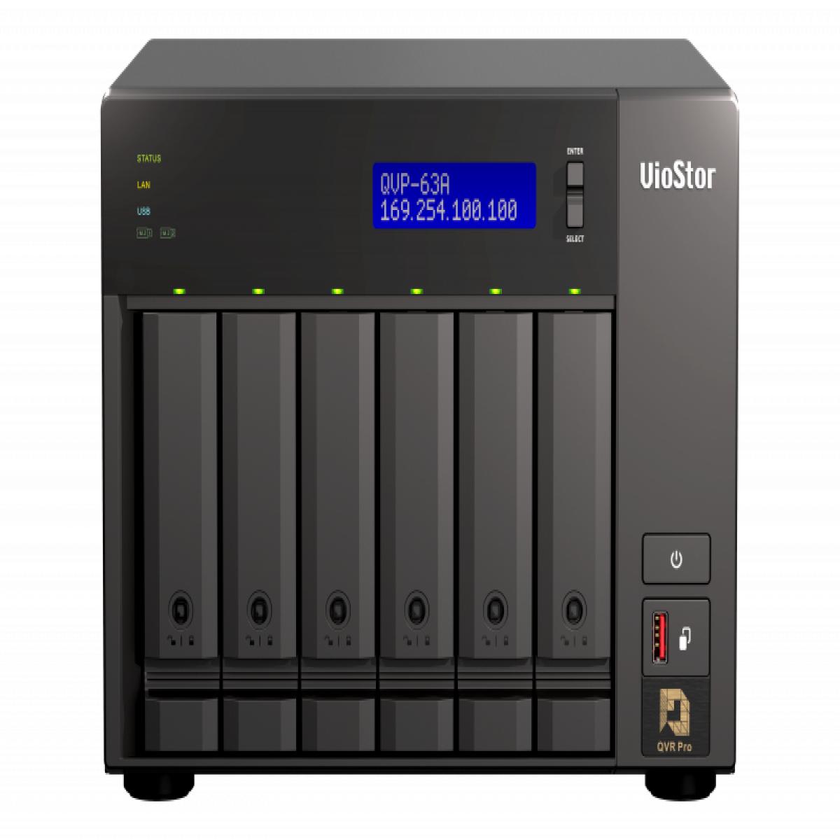 QNAP QVP-63A NAS/storage server Tower Intel® Core™ i3 i3-8100T 16 GB DDR4 0 TB QVR Pro OS (QVP) Black