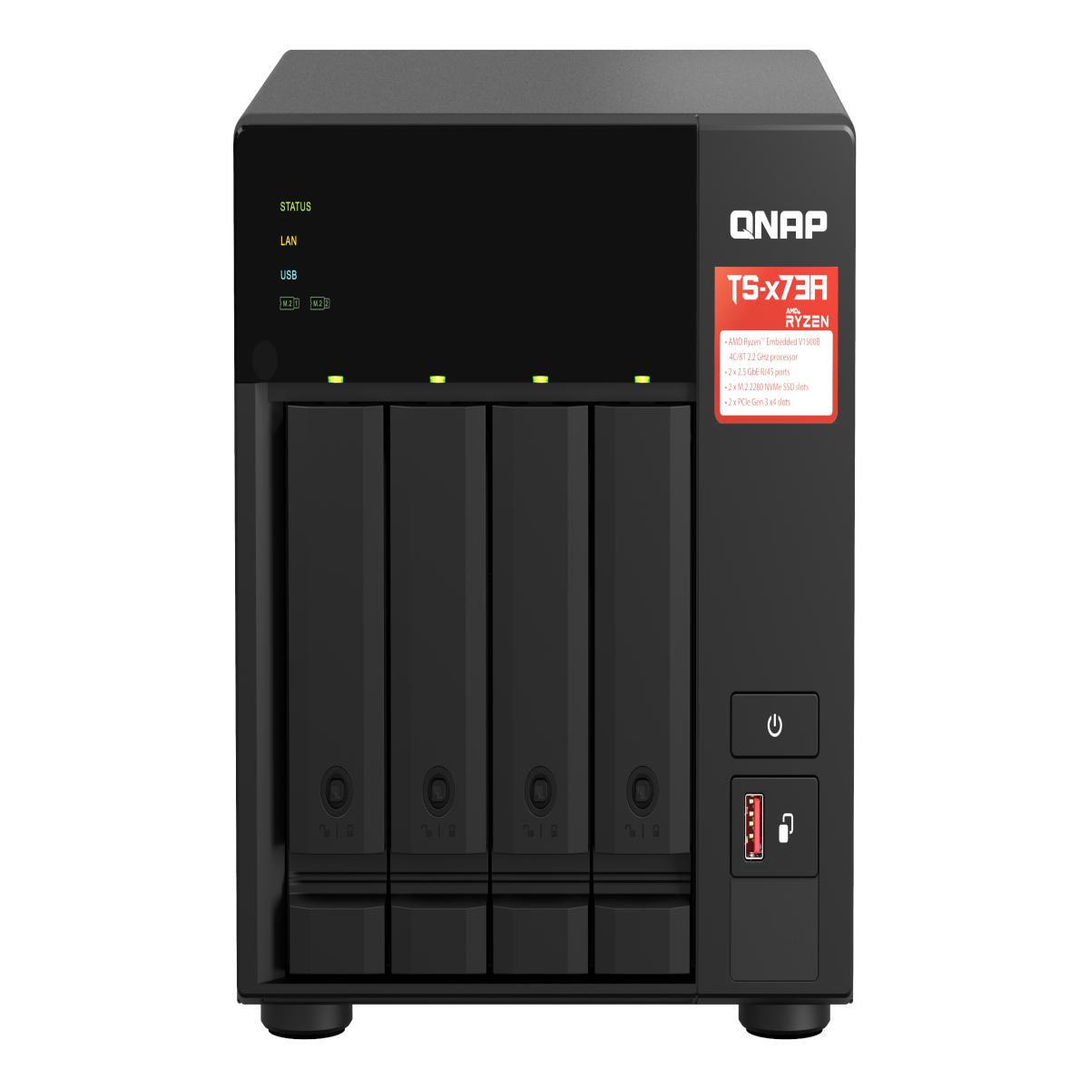 QNAP TS-473A NAS Tower Ryzen Embedded V1500B 8 GB DDR4 40 TB HDD QNAP Turbo System Black
