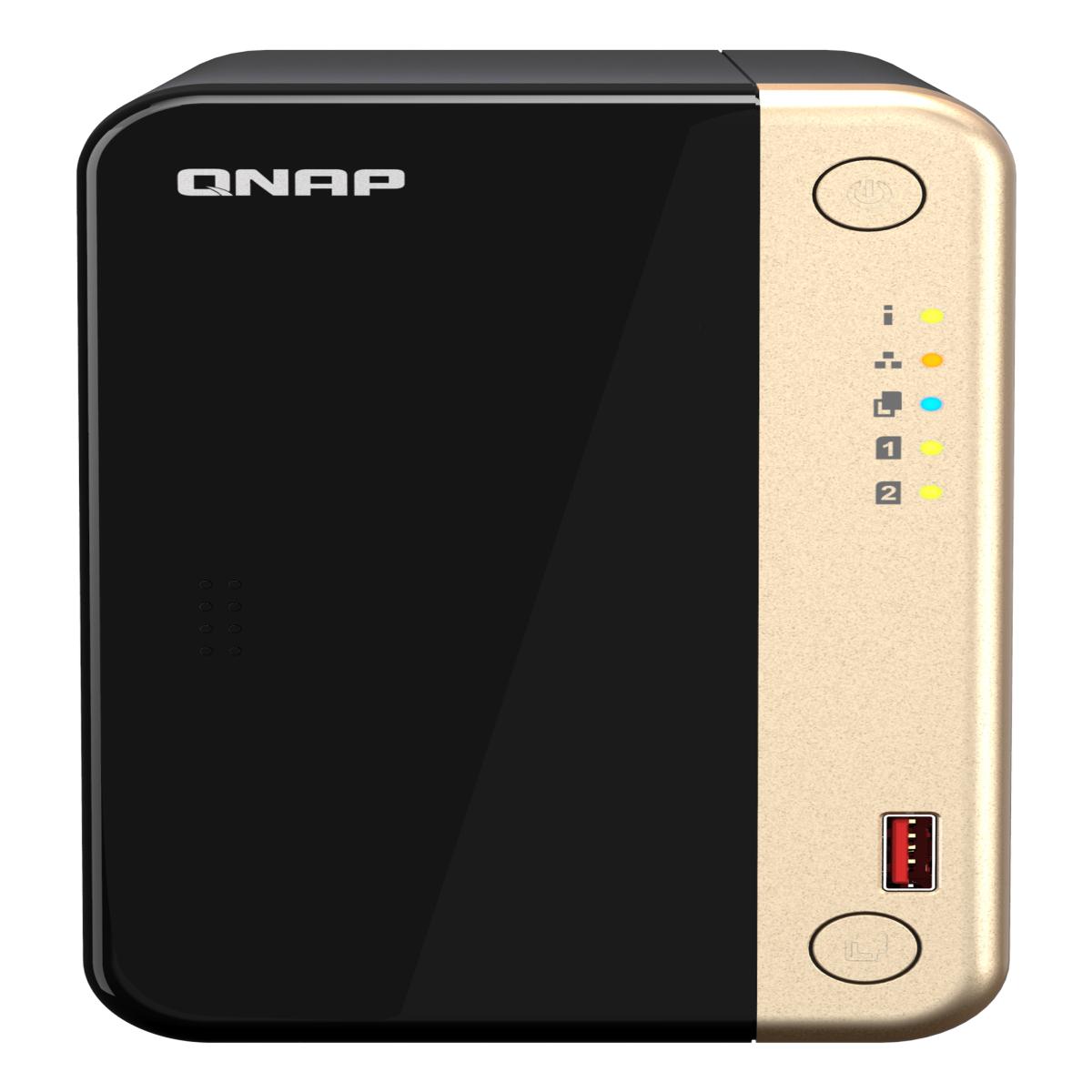 QNAP TS-264 NAS Tower Intel® Celeron® N5095 8 GB 20 TB HDD QNAP Turbo System Black, Gold