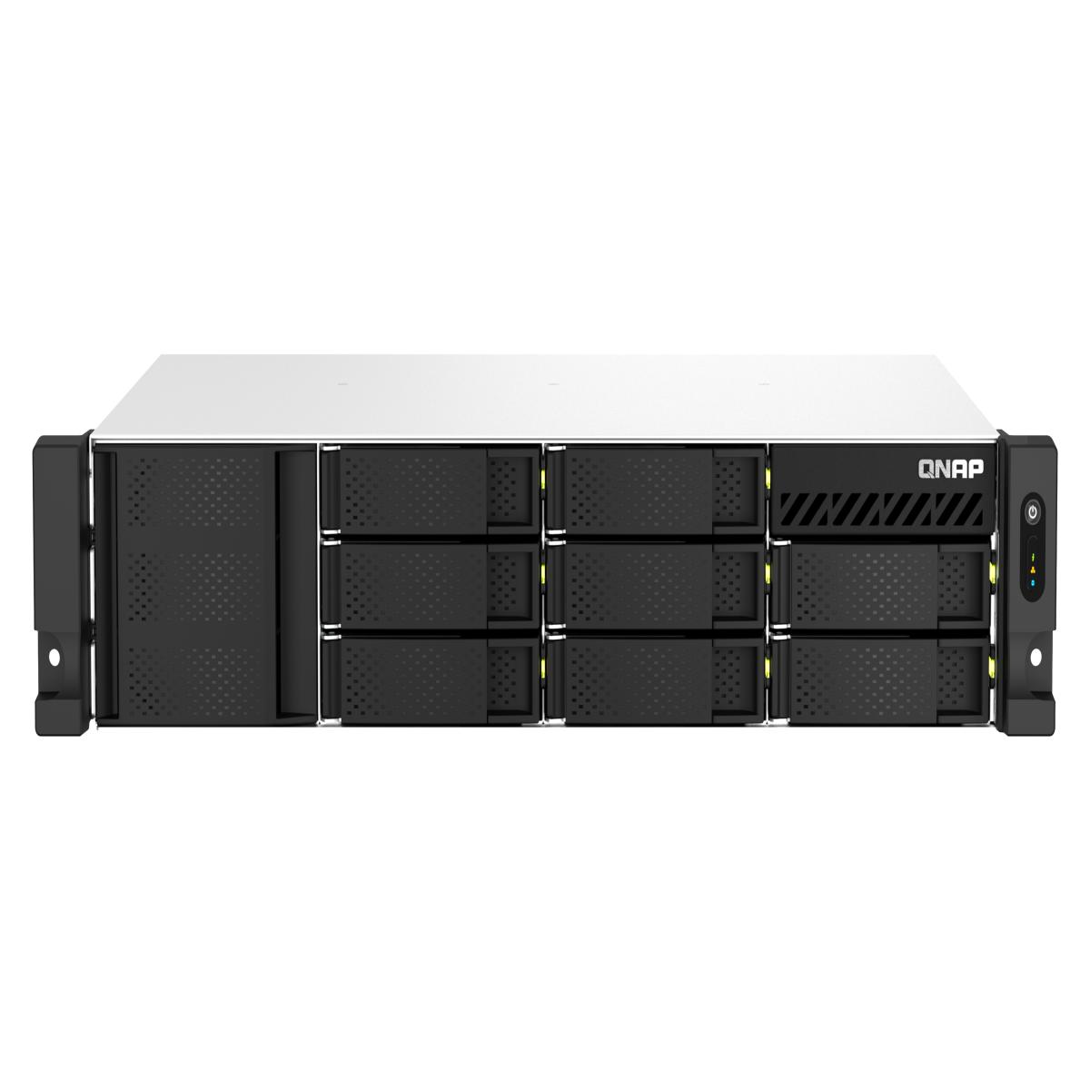 QNAP TS-864EU-RP-8G NAS/storage server Rack (2U) Intel® Celeron® N5095 8 GB DDR4 0 TB QNAP Turbo System Black