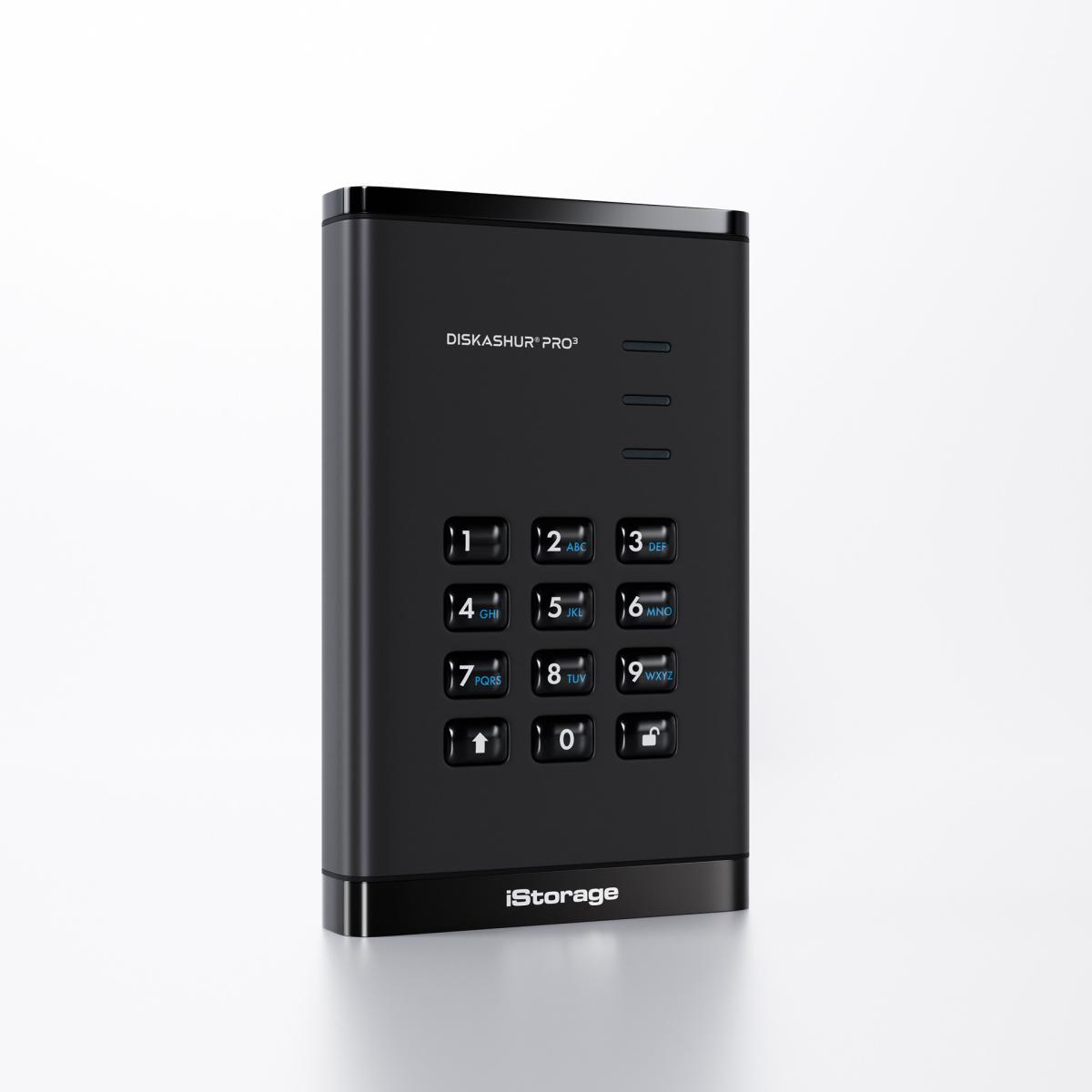 iStorage diskAshur PRO³ HDD 500GB | Secure Portable Hard Drive |FIPS 140-3 Level 3 compliant | AES-XTS 256-bit Hardware Encryption | PIN protected | OS & Platform Independent |GDPR, TAA Compliant|Brute force hack defence | Dust/Water Resistant