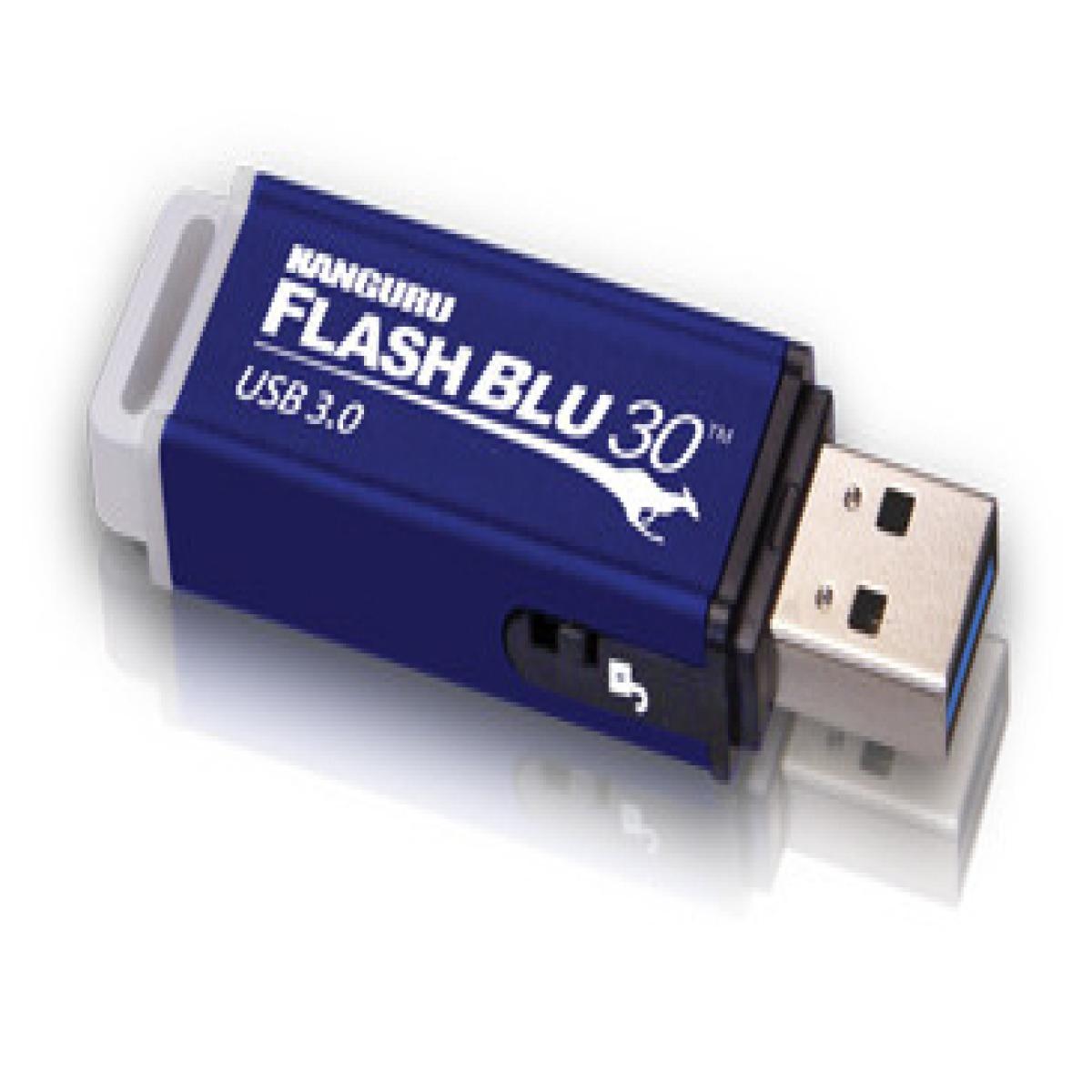 iStorage Kanguru FlashBlu30 SuperSpeed USB3.0 64GB |Secure Flash Drive| Physical Write Protect Switch | Windows “Ready Boost” compatible