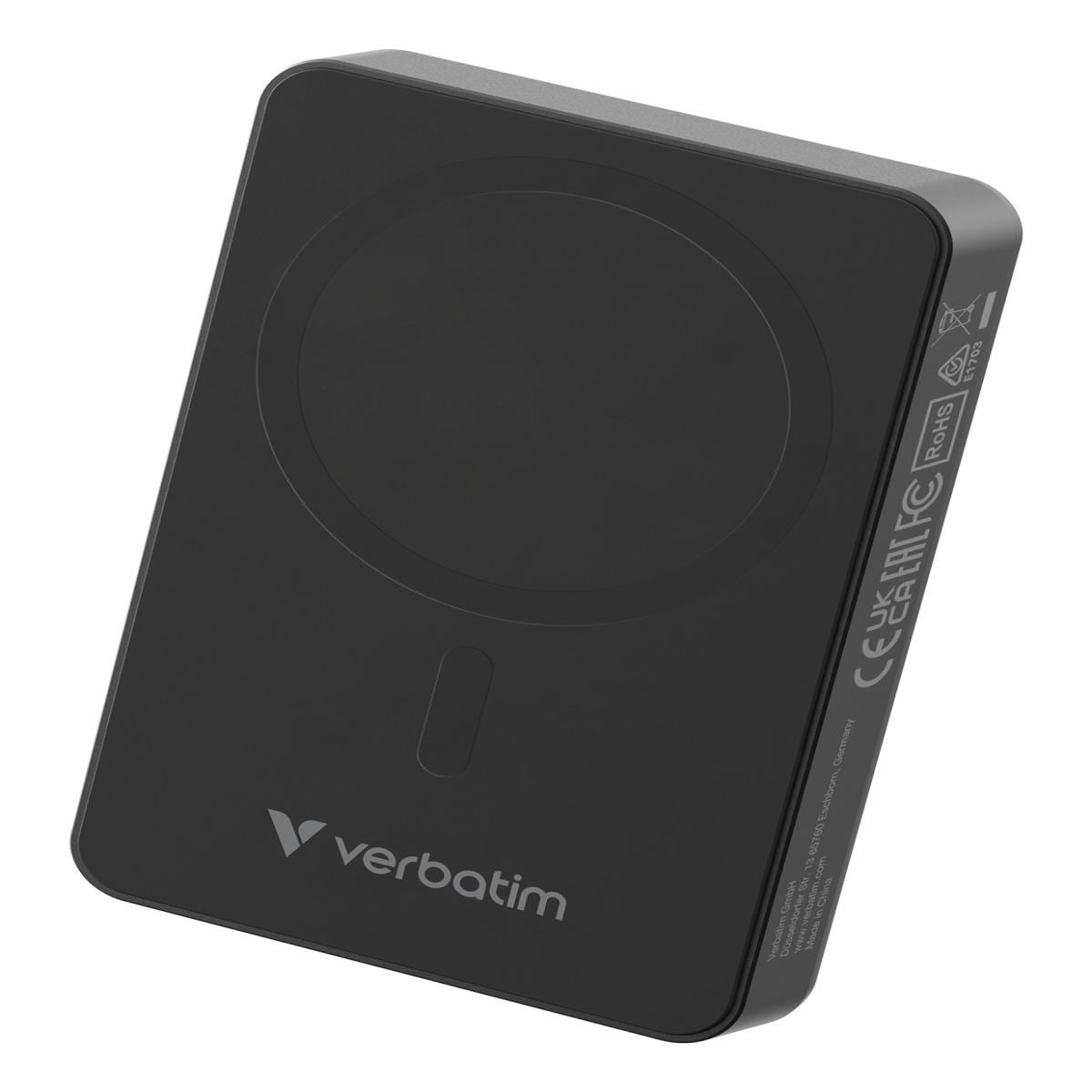 Verbatim Charge 'n' Go Essentials Magnetic Wireless Power Bank 10000 mAh Black