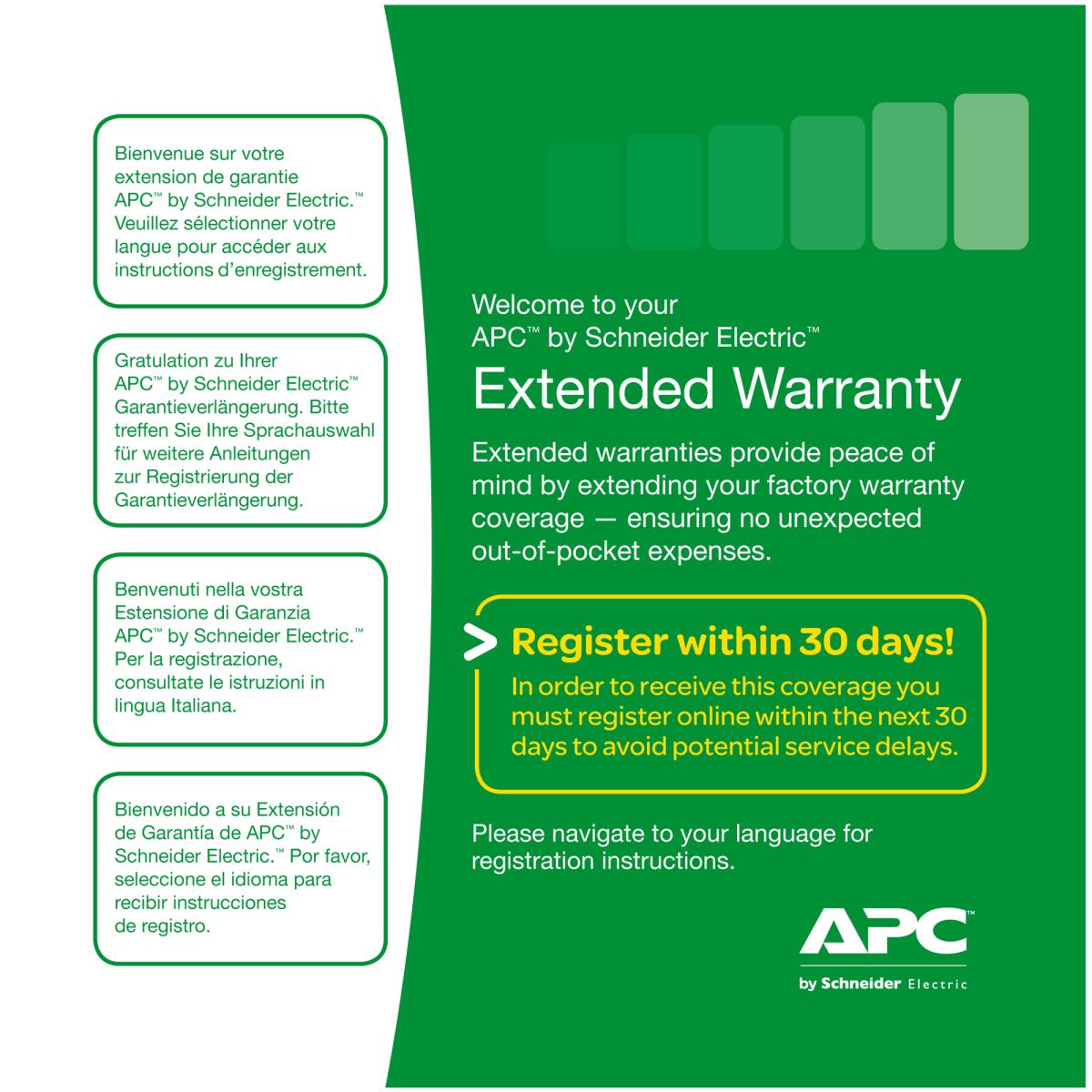 APC Warranty extension service pack, for new product purchase, 3yr, level 06
