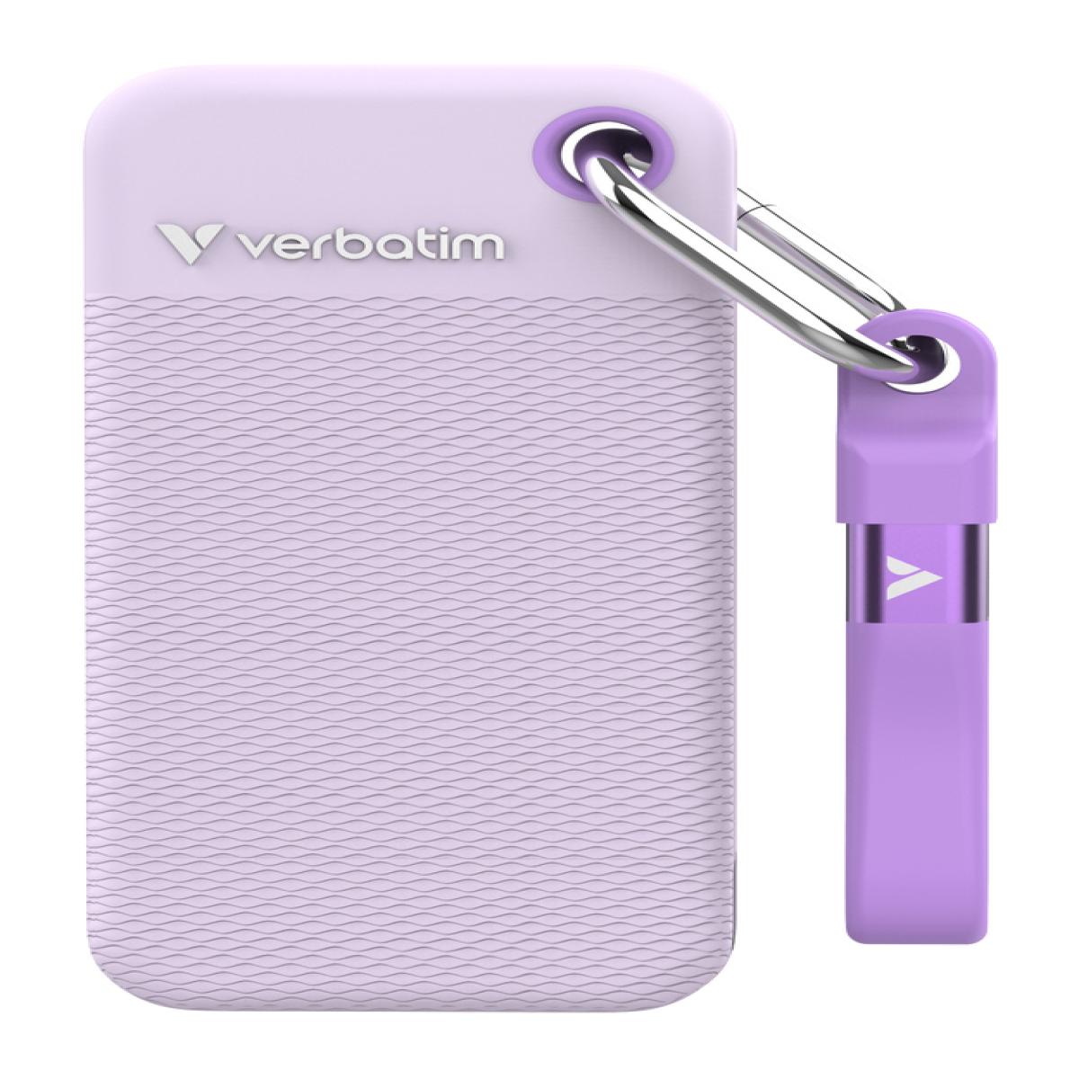 Verbatim Pocket SSD USB 3.2 Gen 2 1TB Purple incl. two rubber sleeves