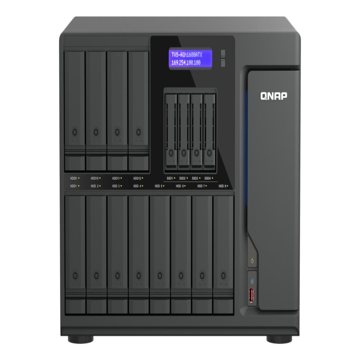 QNAP TVS-AIH1688ATX-U9-48G NAS/storage server Tower 48 GB DDR5 0 TB QuTS hero Black
