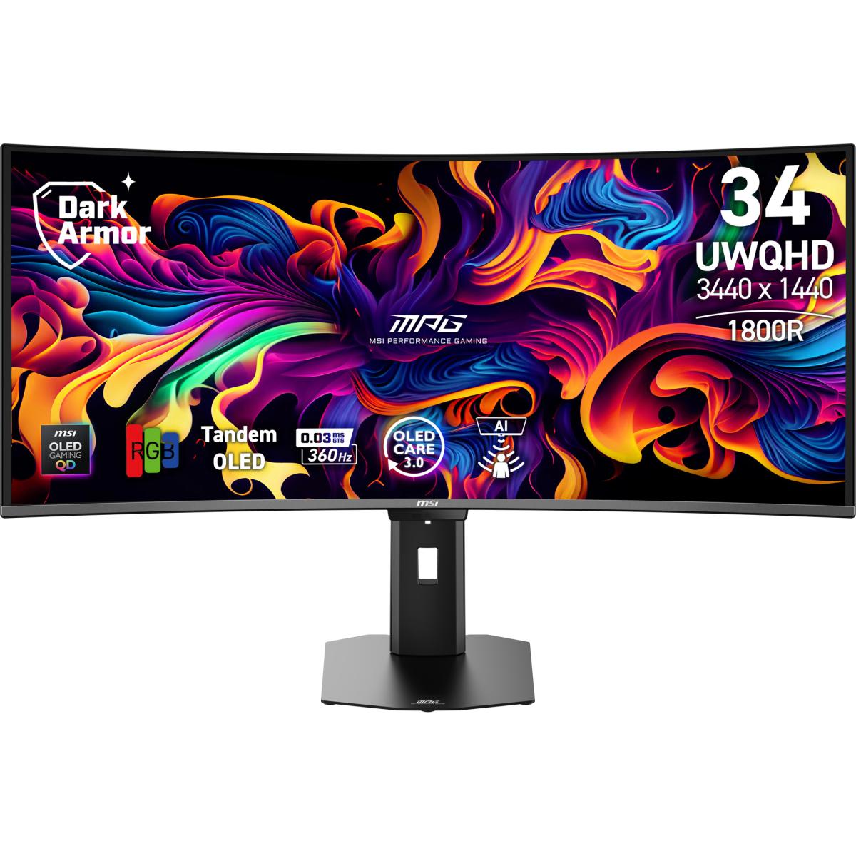 MSI MPG 341CQR QD-OLED X36 computer monitor 86.4 cm (34") 3440 x 1440 pixels UltraWide Quad HD Black