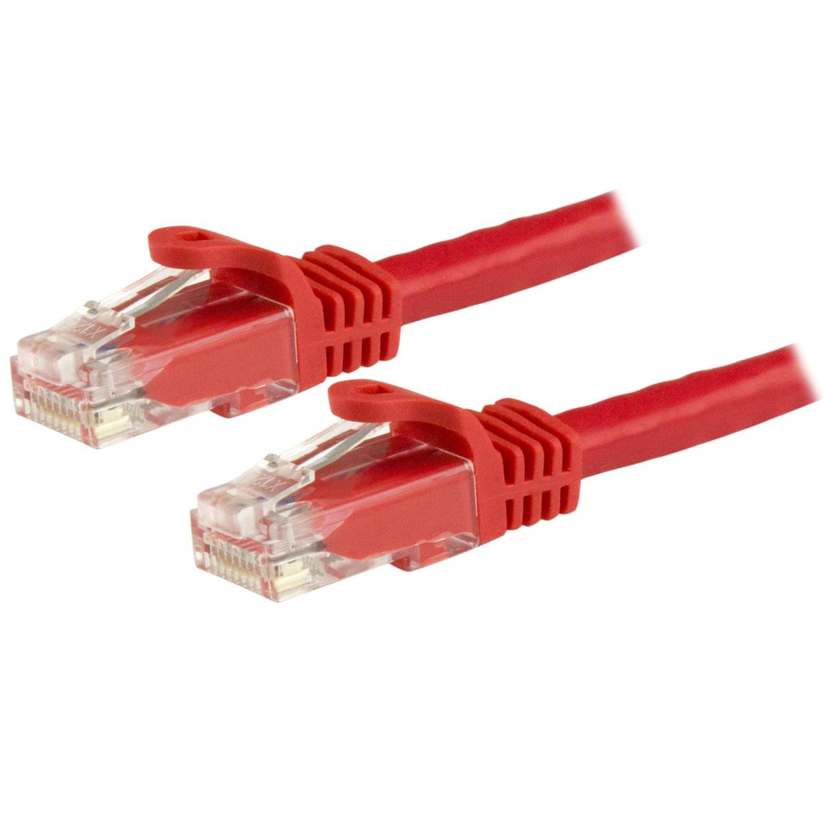 StarTech.com 1m CAT6 Ethernet Cable - Red CAT 6 Gigabit Ethernet Wire -250MHz 100W PoE RJ45 UTP Network/Patch Cord Snagless w/Strain Relief Individually Tested