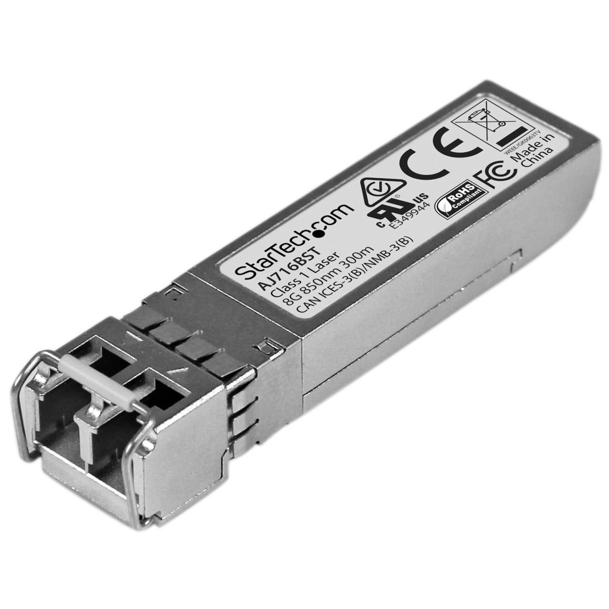 StarTech.com HP AJ716B Compatible SFP+ Transceiver Module - 8GFC~HPE AJ716B Compatible SFP+ Module - 8G Fiber Channel SW - 8GbE Multi Mode Fiber Optic Transceiver - 8GE Gigiabit Ethernet SFP+ - LC 300m - 850nm - DDM HPE SN4000, SN6500, SN8600B