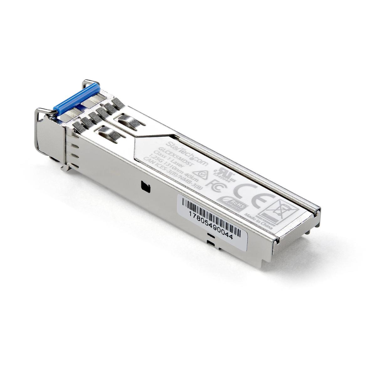 StarTech.com Cisco GLC-EX-SMD Compatible SFP Transceiver Module - 1000BASE-EX~Cisco GLC-EX-SMD Compatible SFP Module - 1000BASE-EX - 1GbE Single Mode Fiber SMF Optic Transceiver - 1GE Gigabit Ethernet SFP - LC 40km - 1310nm - DDM Cisco Firepower, ASR920, 