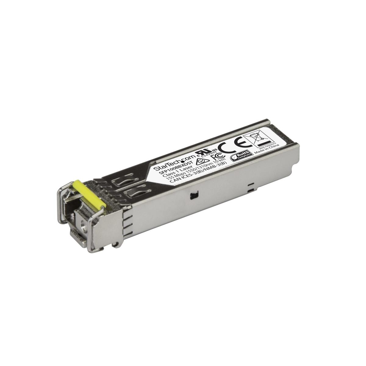 StarTech.com MSA Compliant SFP Transceiver Module - 100BASE-BX~MSA Uncoded SFP Transceiver Module - 100BASE-BX - 100 MbE Gigabit Ethernet BiDi Fiber (SMF)