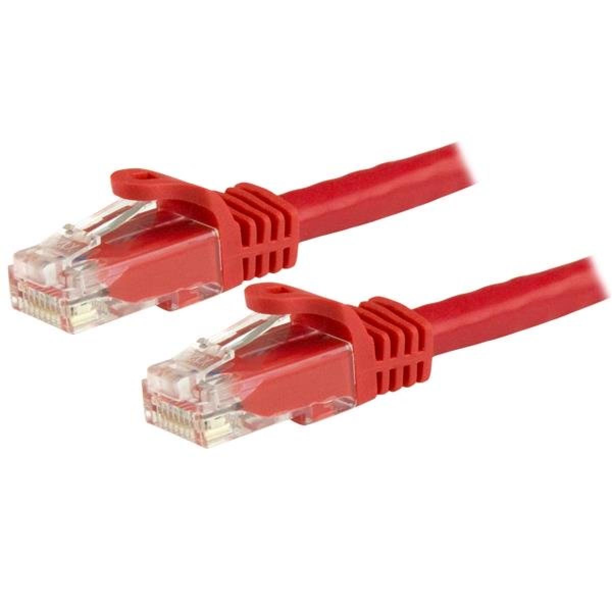 StarTech.com 15m CAT6 Ethernet Cable - Red CAT 6 Gigabit Ethernet Wire -250MHz 100W PoE RJ45 UTP Network/Patch Cord Snagless w/Strain Relief Individually Tested
