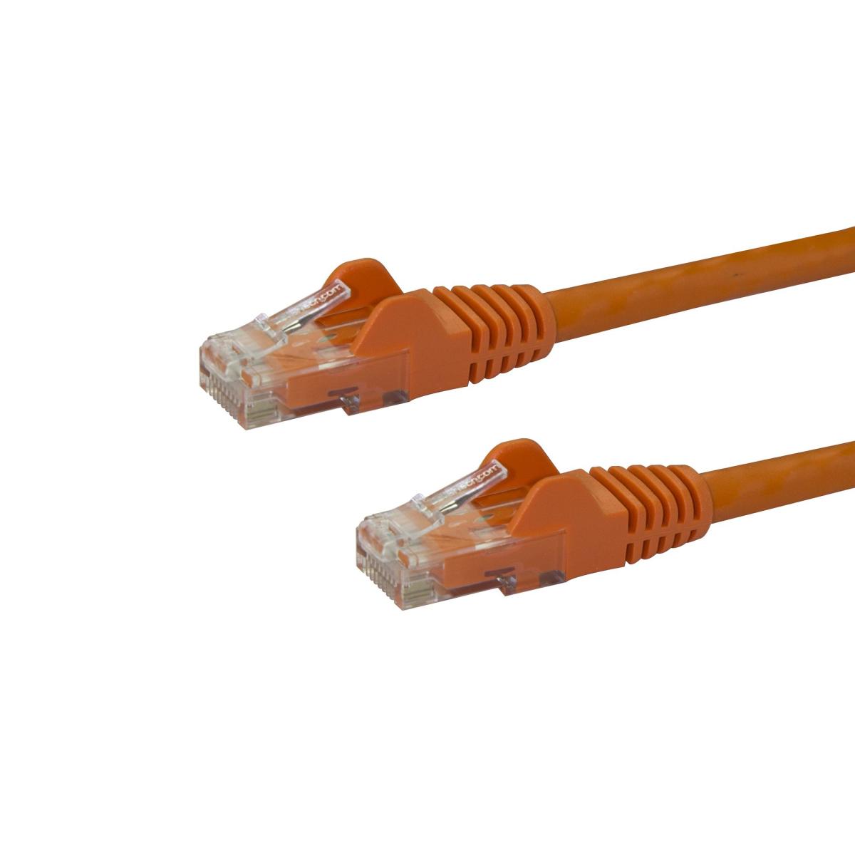 StarTech.com 100ft CAT6 Ethernet Cable - Orange CAT 6 Gigabit Ethernet Wire - 250MHz 100W PoE RJ45 UTP Network/Patch Cord Snagless w/Strain Relief Individually Tested