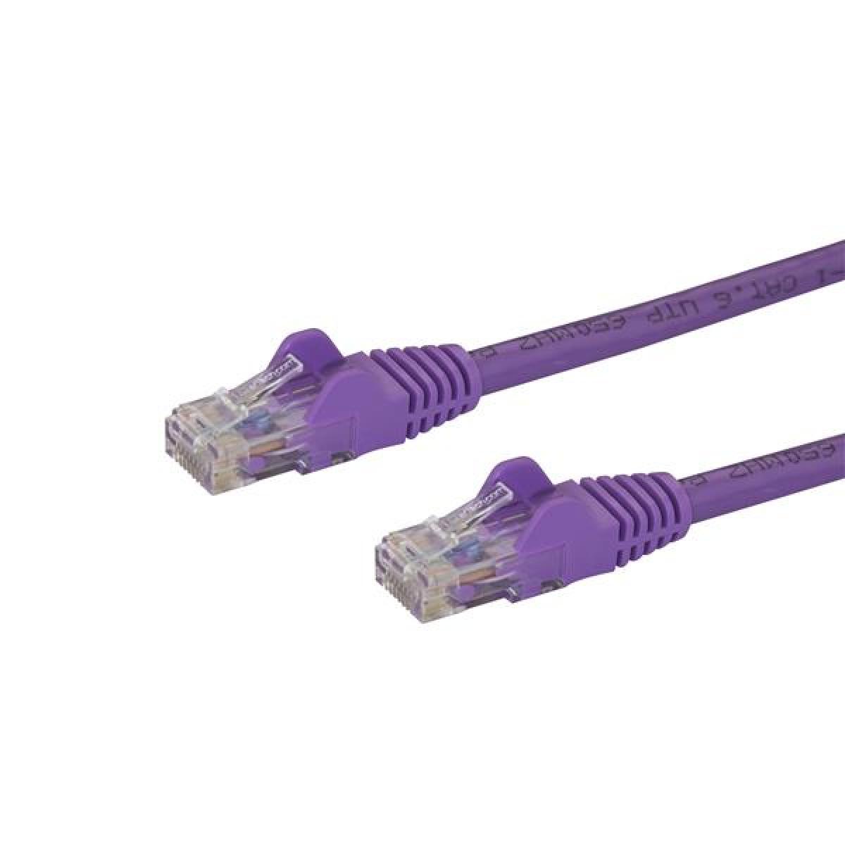 StarTech.com 100ft CAT6 Ethernet Cable - Purple CAT 6 Gigabit Ethernet Wire -250MHz 100W PoE RJ45 UTP Network/Patch Cord Snagless w/Strain Relief Individually Tested