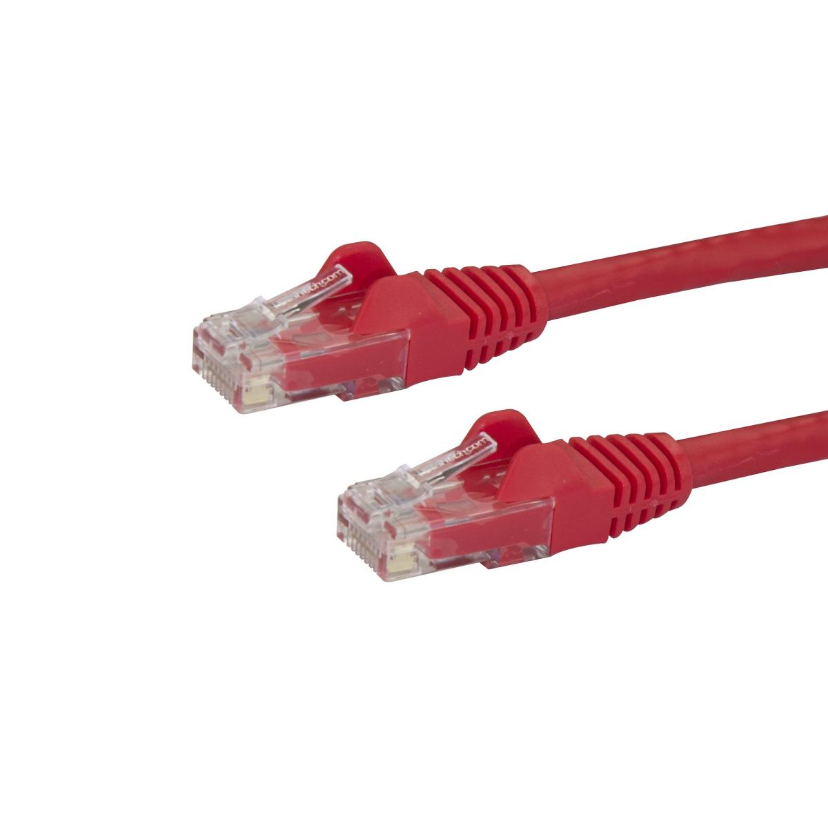 StarTech.com 100ft CAT6 Ethernet Cable - Red CAT 6 Gigabit Ethernet Wire - 250MHz 100W PoE RJ45 UTP Network/Patch Cord Snagless w/Strain Relief Individually Tested