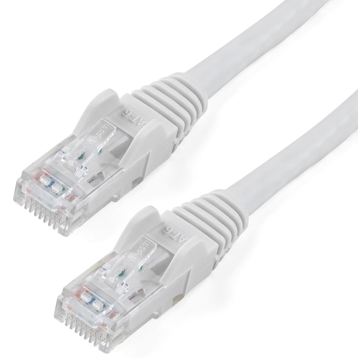StarTech.com 50ft CAT6 Cable - White CAT6 Ethernet Cable - Gigabit Ethernet Wire - 250MHz 100W PoE RJ45 UTP CAT 6 Network/Patch Cord Snagless - Individually Tested