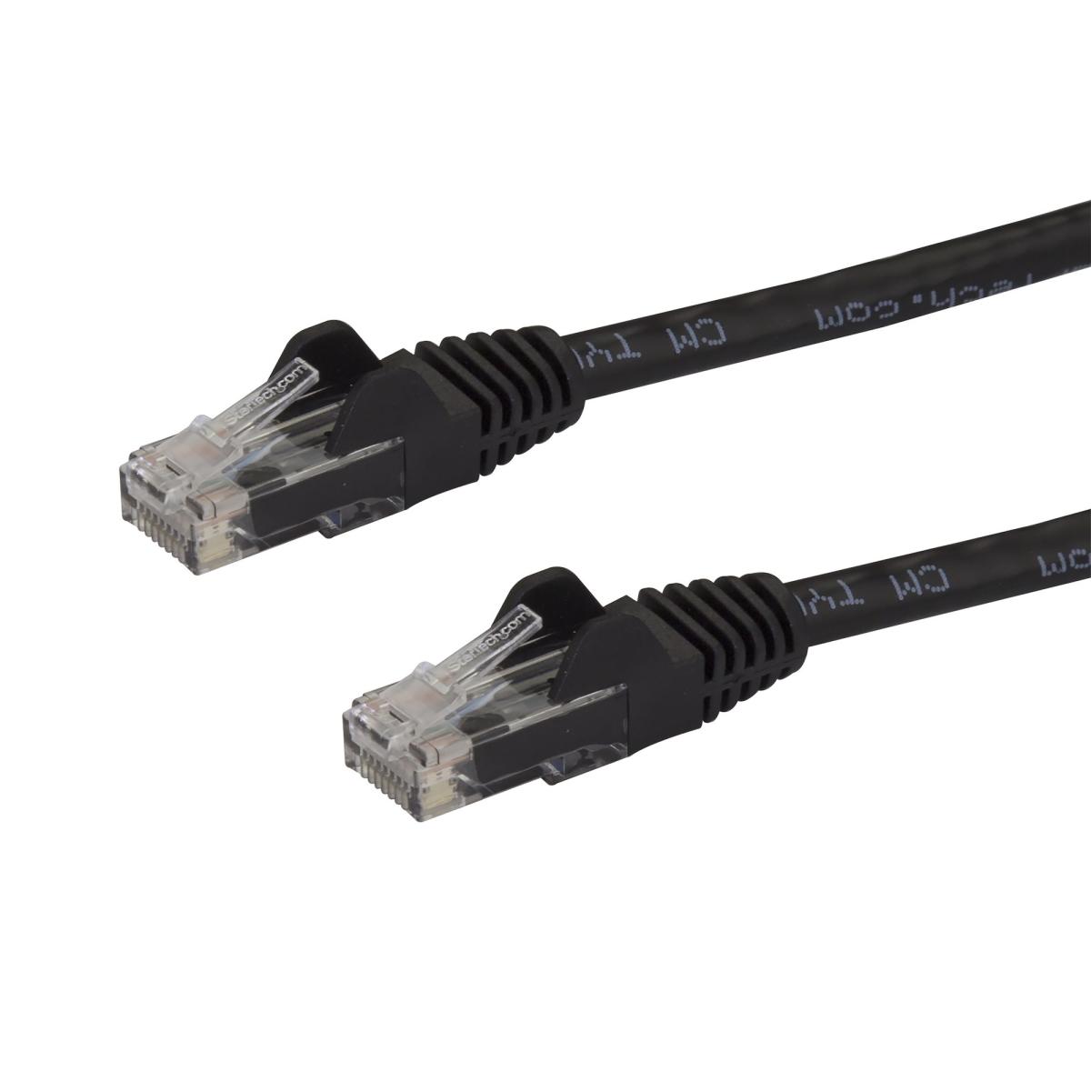 StarTech.com 75ft CAT6 Ethernet Cable - Black CAT 6 Gigabit Ethernet Wire -250MHz 100W PoE RJ45 UTP Network/Patch Cord Snagless w/Strain Relief Individually Tested