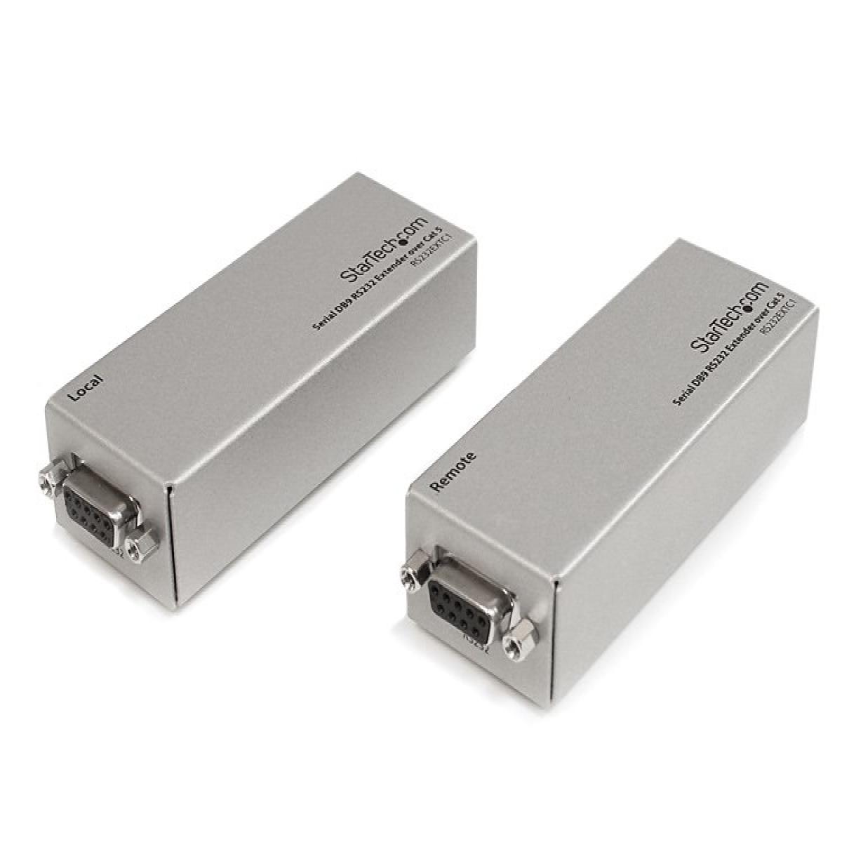 StarTech.com RS232 Serial over Cat5 Extender, 1 km (3300 ft) Range, Plug & Play, No Software, DB9 Serial Extension - TAA