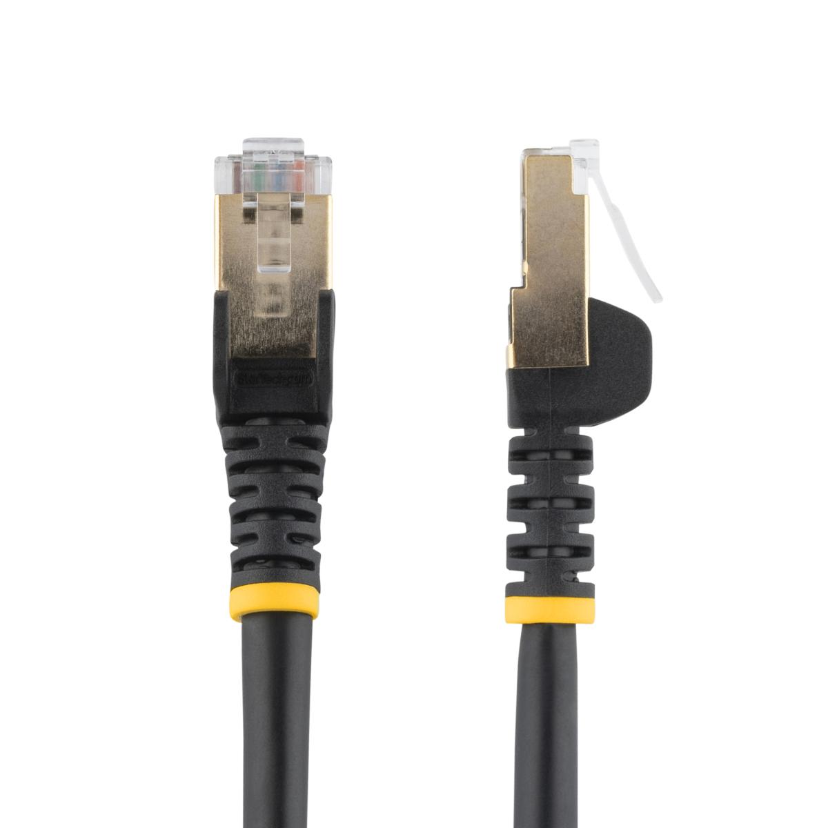 StarTech.com 2ft CAT6a Ethernet Cable - 10 Gigabit Shielded Snagless RJ45 100W PoE Patch Cord - 10GbE STP Network Cable w/Strain Relief - Black Individually Tested/Wiring is UL Certified/TIA