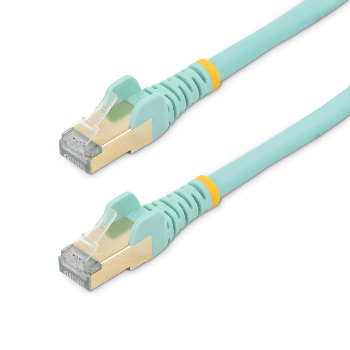 StarTech.com 5ft CAT6a Ethernet Cable - 10 Gigabit Shielded Snagless RJ45 100W PoE Patch Cord - 10GbE STP Network Cable w/Strain Relief - Aqua Individually Tested/Wiring is UL Certified/TIA