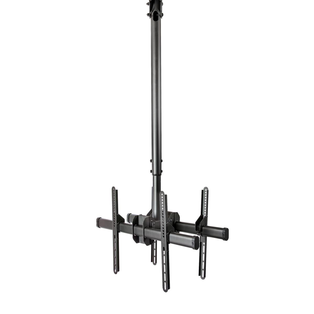 StarTech.com Dual TV Ceiling Mount - Back-to-Back Heavy Duty Hanging Dual Screen Mount with Adjustable Telescopic Pole - Tilt/Swivel/Rotate - VESA Bracket for 32”-75" Displays