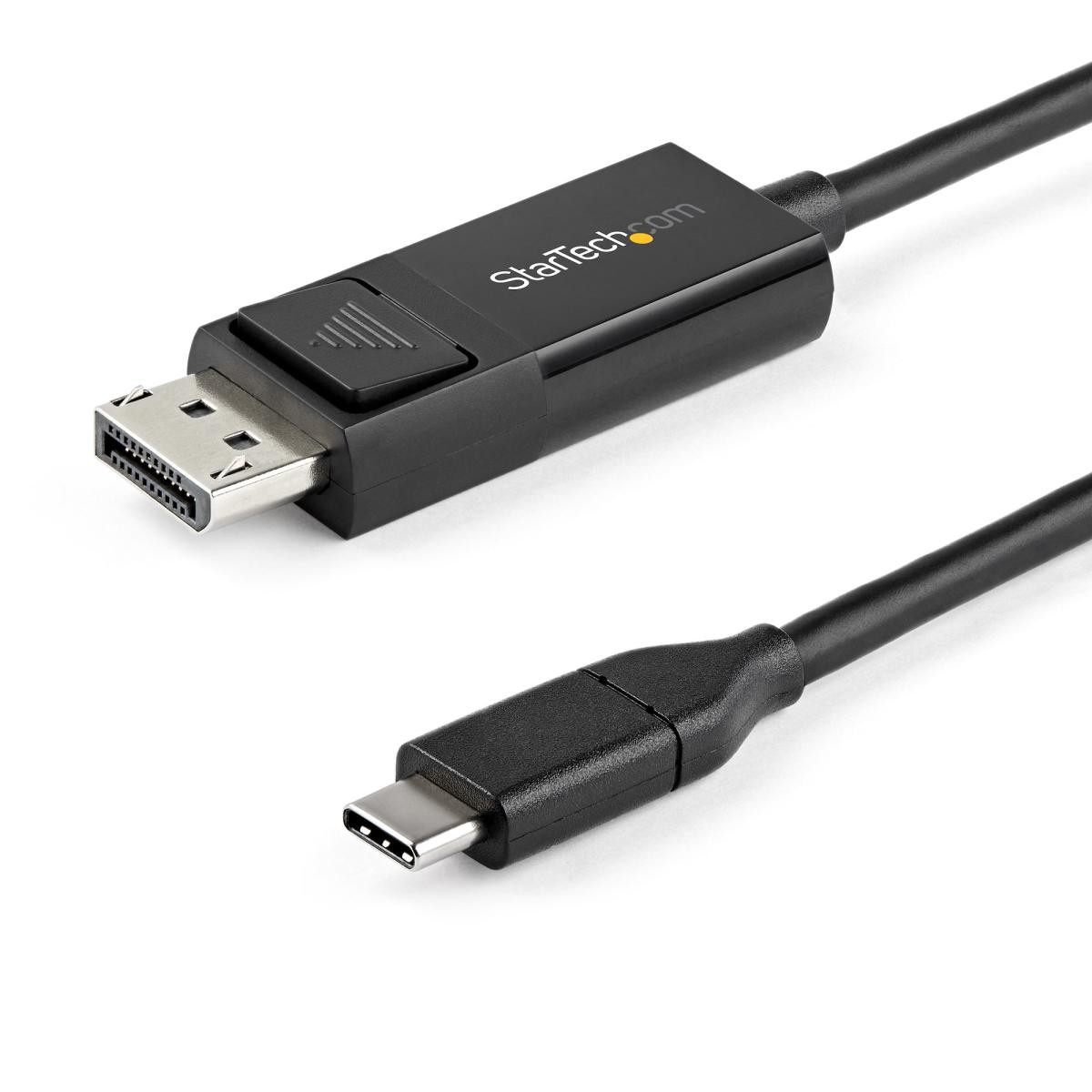 StarTech.com 3.3ft (1m) USB C to DisplayPort 1.2 Cable 4K 60Hz - Bidirectional DP to USB-C or USB-C to DP Reversible Video Adapter Cable - HBR2/HDR - USB Type C/Thunderbolt Monitor Cable