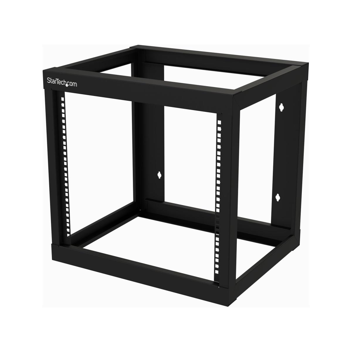 StarTech.com 9U 19" Wall Mount Network Rack 17" Deep 2 Post Open Frame for Server Room/Data/AV/IT/Communication/Computer Equipment/Patch Panel w/Cage Nuts/Screws Hook/Loop 79kg Capacity~9U 19" Wall Mount Network Rack 17" Deep 2 Post Open Frame for Server 