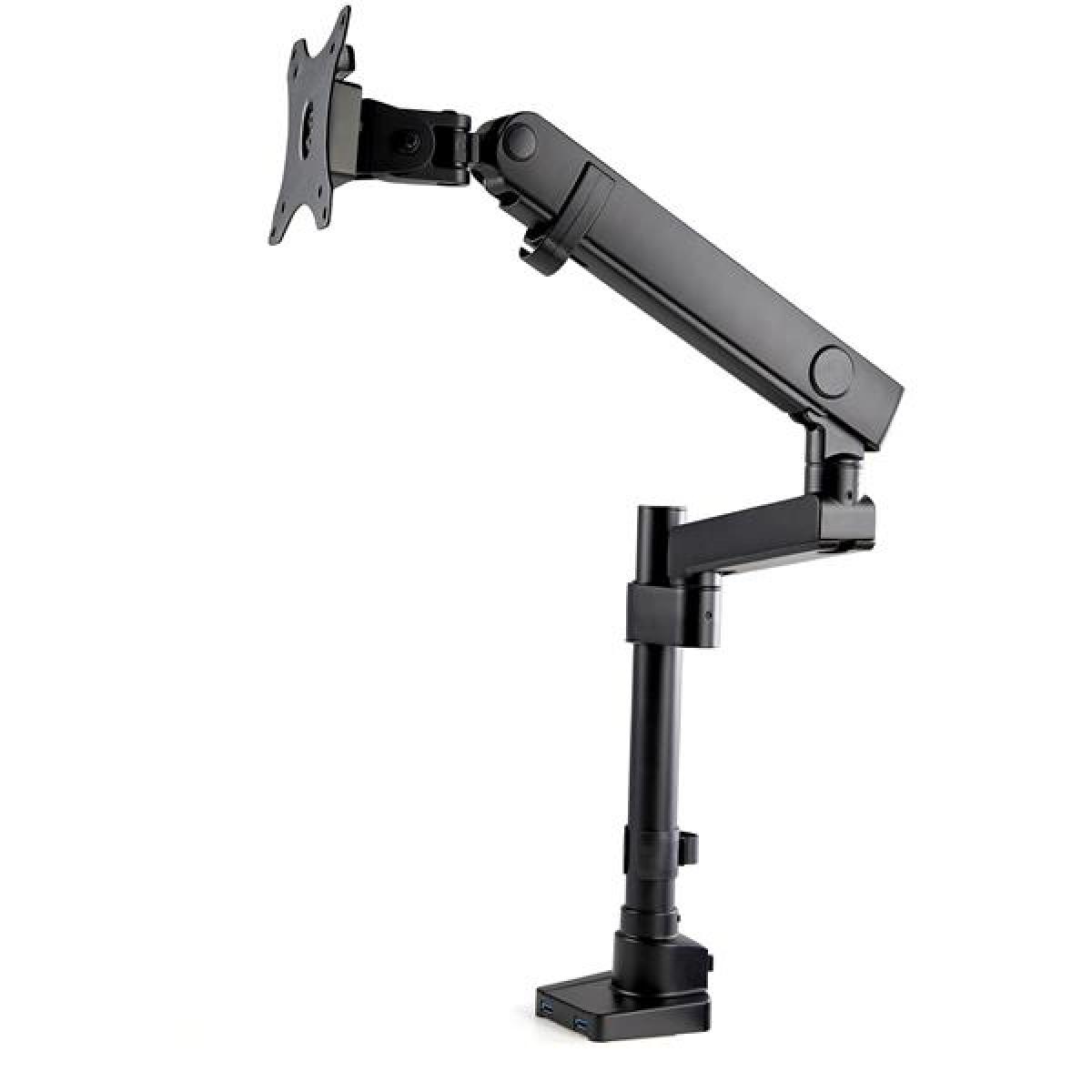 StarTech.com Desk Mount Monitor Arm with 2x USB 3.0 Ports, Full Motion Single Monitor Mount, up to 34" (17.6lb/8kg) VESA Display, Clamp/Grommet Mount, Mechanical Spring