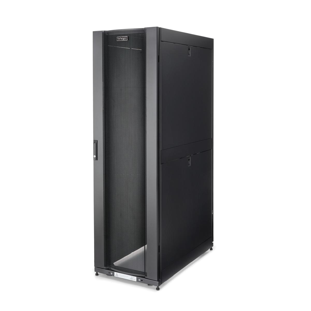 StarTech.com 4-Post 42U Server Rack Cabinet, 19" Data Rack Cabinet for Computer / AV / IT Equipment mount, Rack Server Cabinet with Casters, Full Size Industrial Network Cabinet