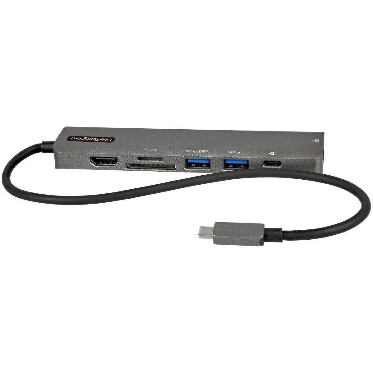 StarTech.com USB-C Multiport Adapter Hub, USB-C to 4K 60Hz HDMI, Gigabit Ethernet and 100W Laptop Charging for Macbook Pro / Air and Windows