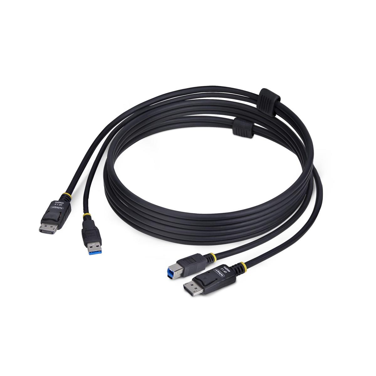 StarTech.com 6ft (1.8m) DisplayPort and USB 5Gbps KVM Cable, 4K 60Hz, Universally Compatible DP 1.2/USB 3.0 Combo Cable for KVM Switches